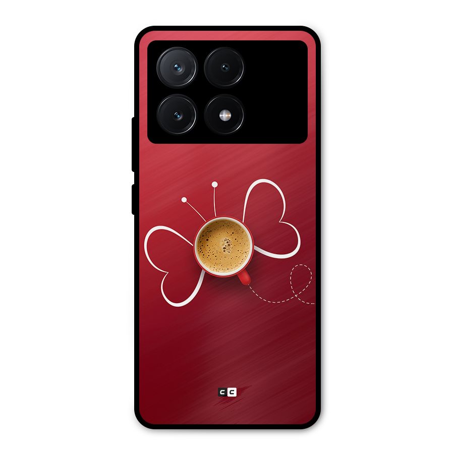 Flying Tea Metal Back Case for Poco X6 Pro