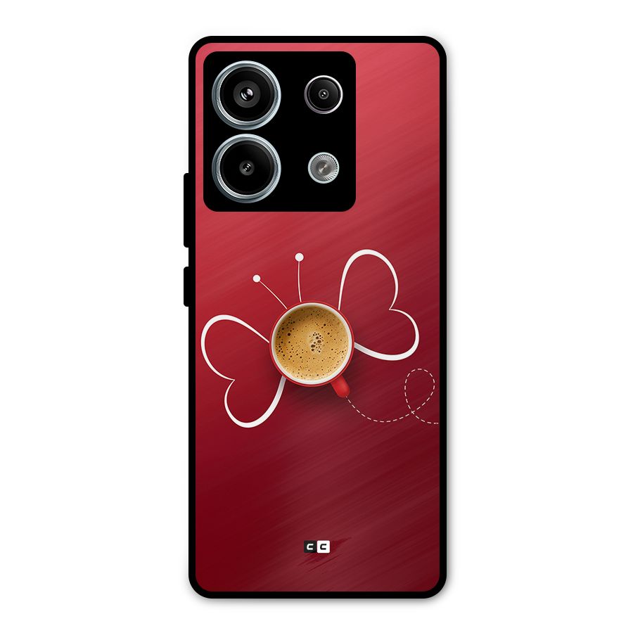 Flying Tea Metal Back Case for Redmi Note 13 Pro 5G