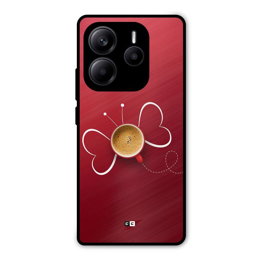 Flying Tea Metal Back Case for Redmi Note 14 5G