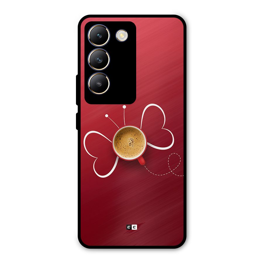 Flying Tea Metal Back Case for Vivo T3 5G
