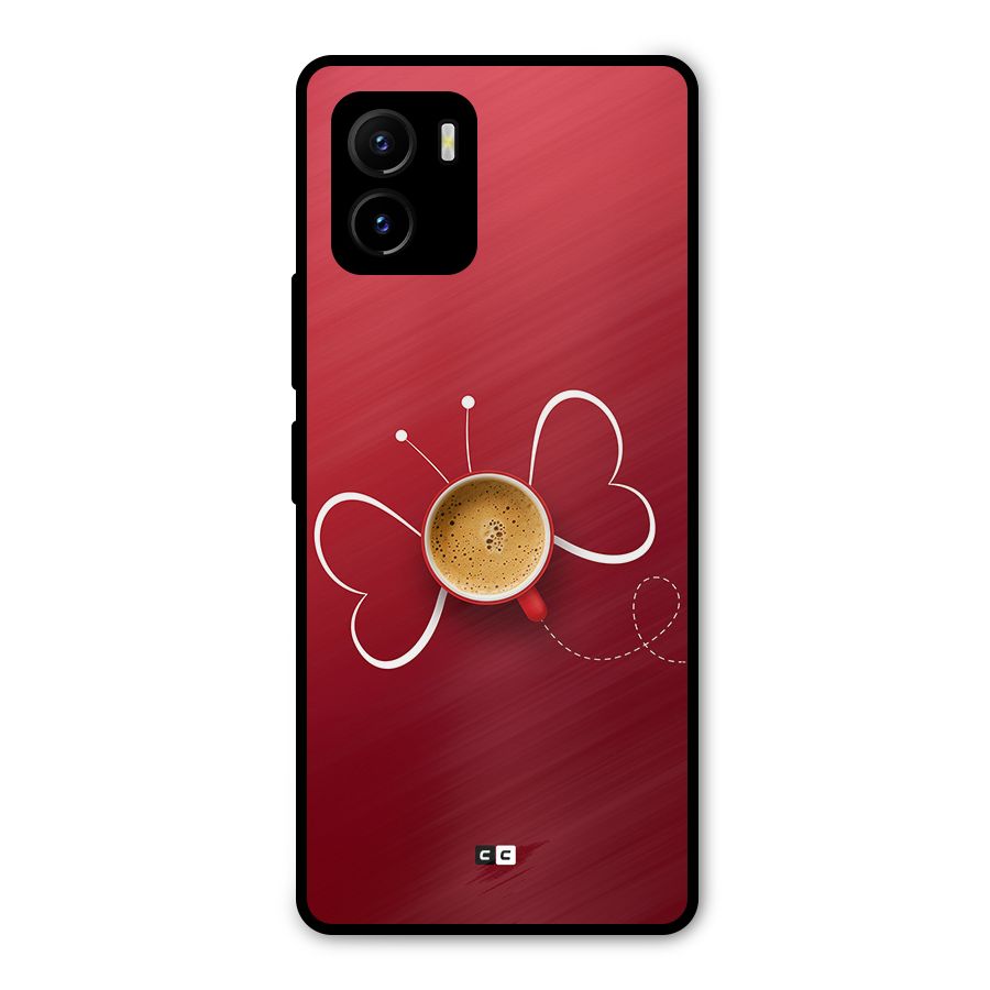 Flying Tea Metal Back Case for Vivo Y15s