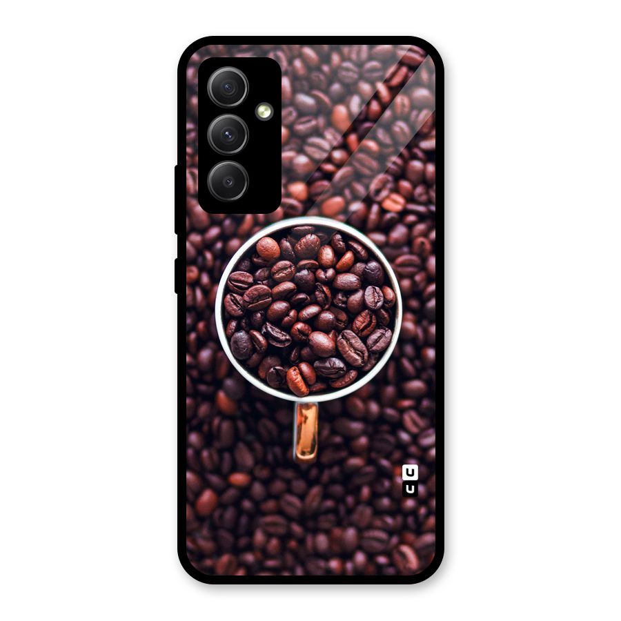 Focus Coffee Beans Glass Back Case for Galaxy A34