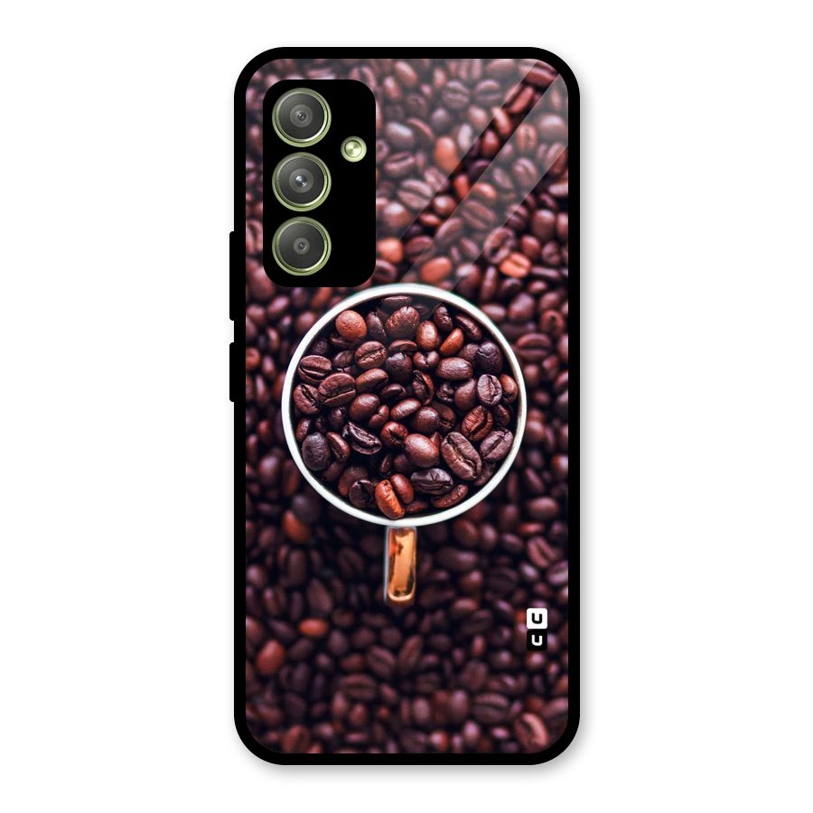 Focus Coffee Beans Glass Back Case for Galaxy A54