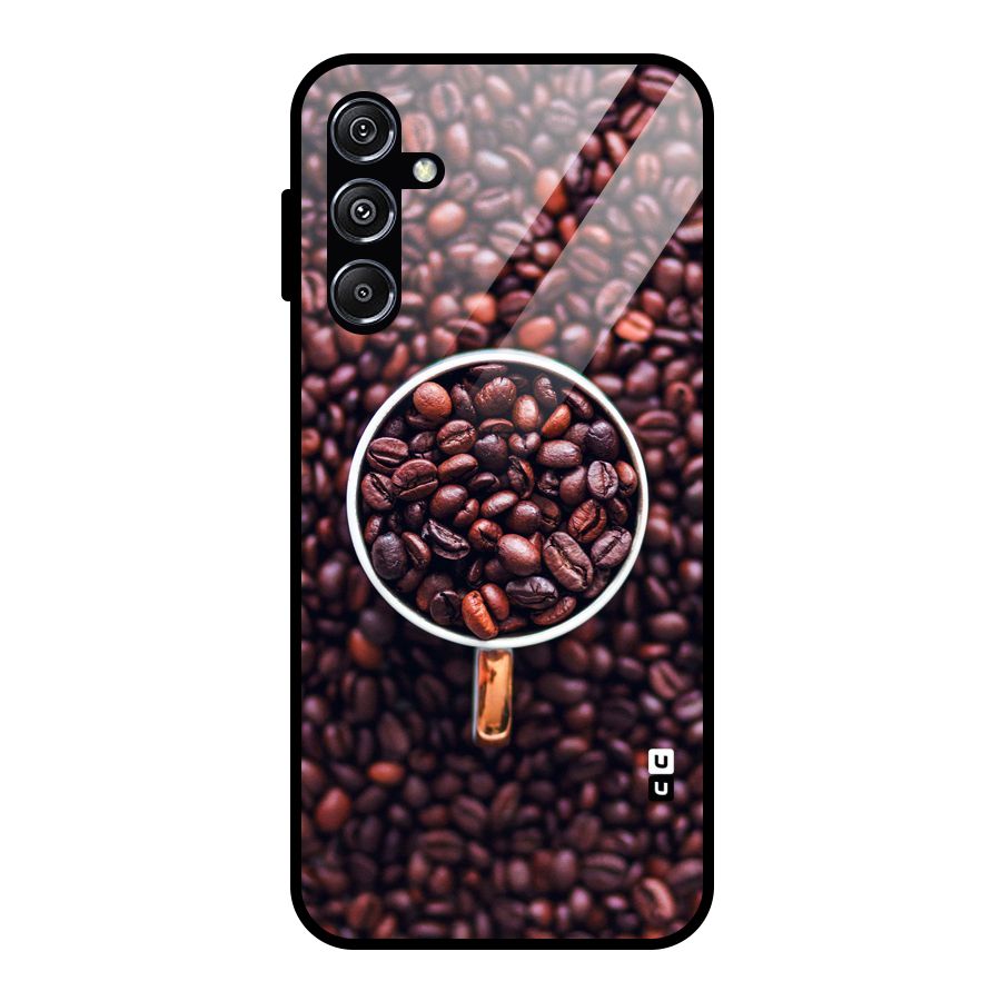 Focus Coffee Beans Glass Back Case for Galaxy M34 5G