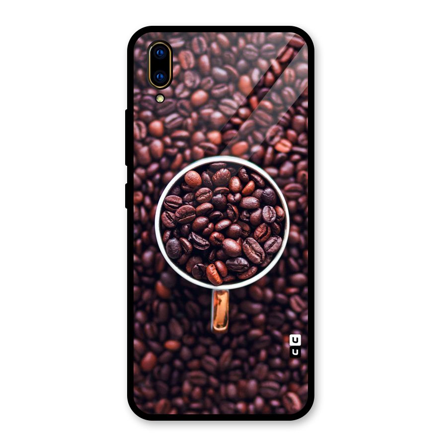 Focus Coffee Beans Glass Back Case for Vivo V11 Pro
