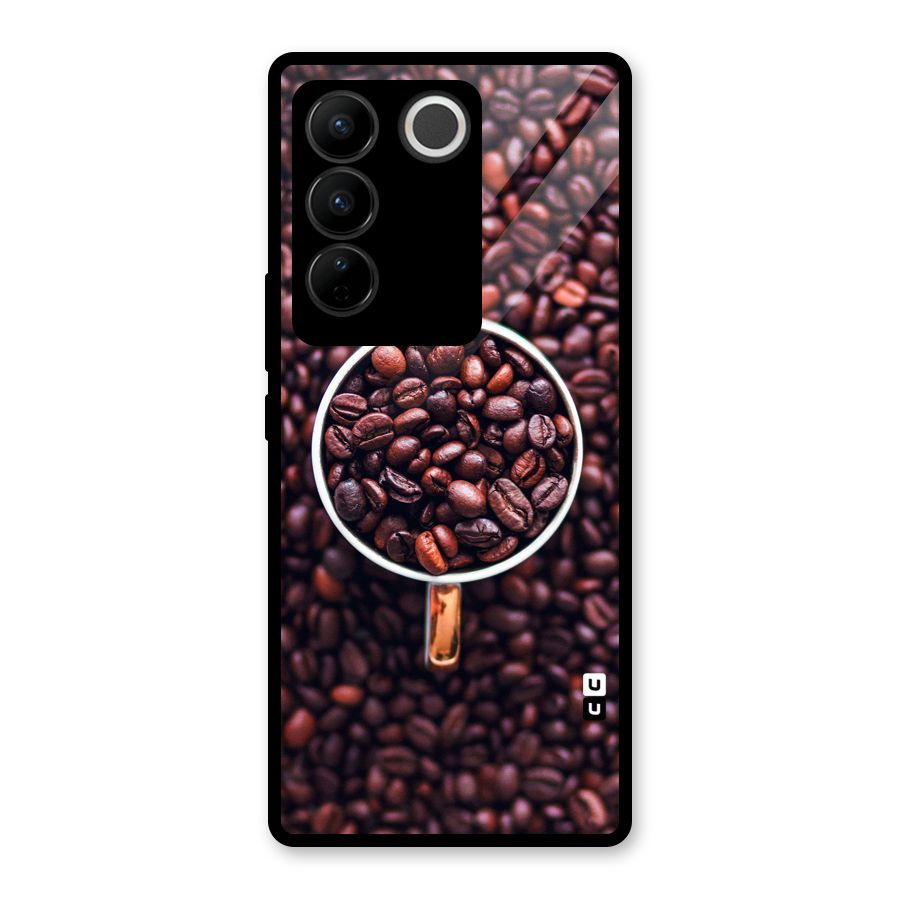 Focus Coffee Beans Glass Back Case for Vivo V27