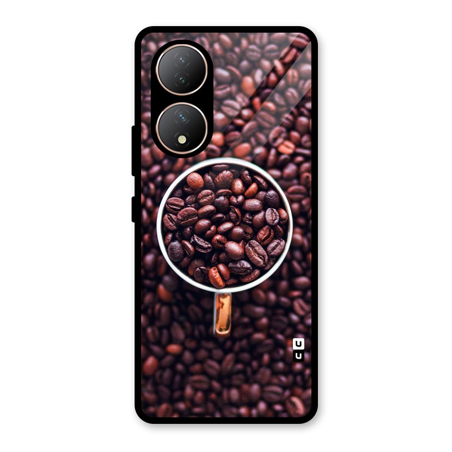 Focus Coffee Beans Glass Back Case for Vivo Y100A