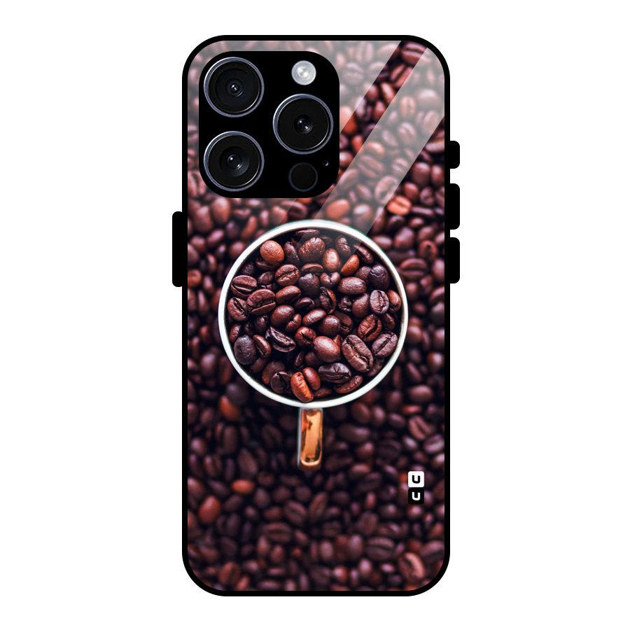 Focus Coffee Beans Glass Back Case for iPhone 15 Pro