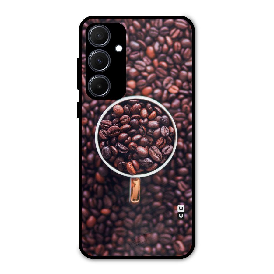 Focus Coffee Beans Metal Back Case for Galaxy A35