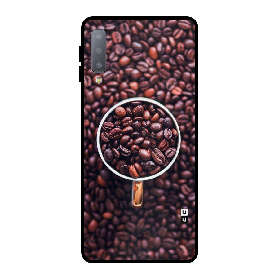Focus Coffee Beans Metal Back Case for Galaxy A7 (2018)