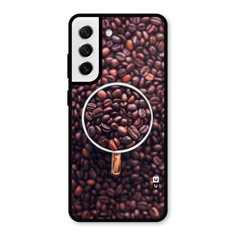 Focus Coffee Beans Metal Back Case for Galaxy S21 FE 5G