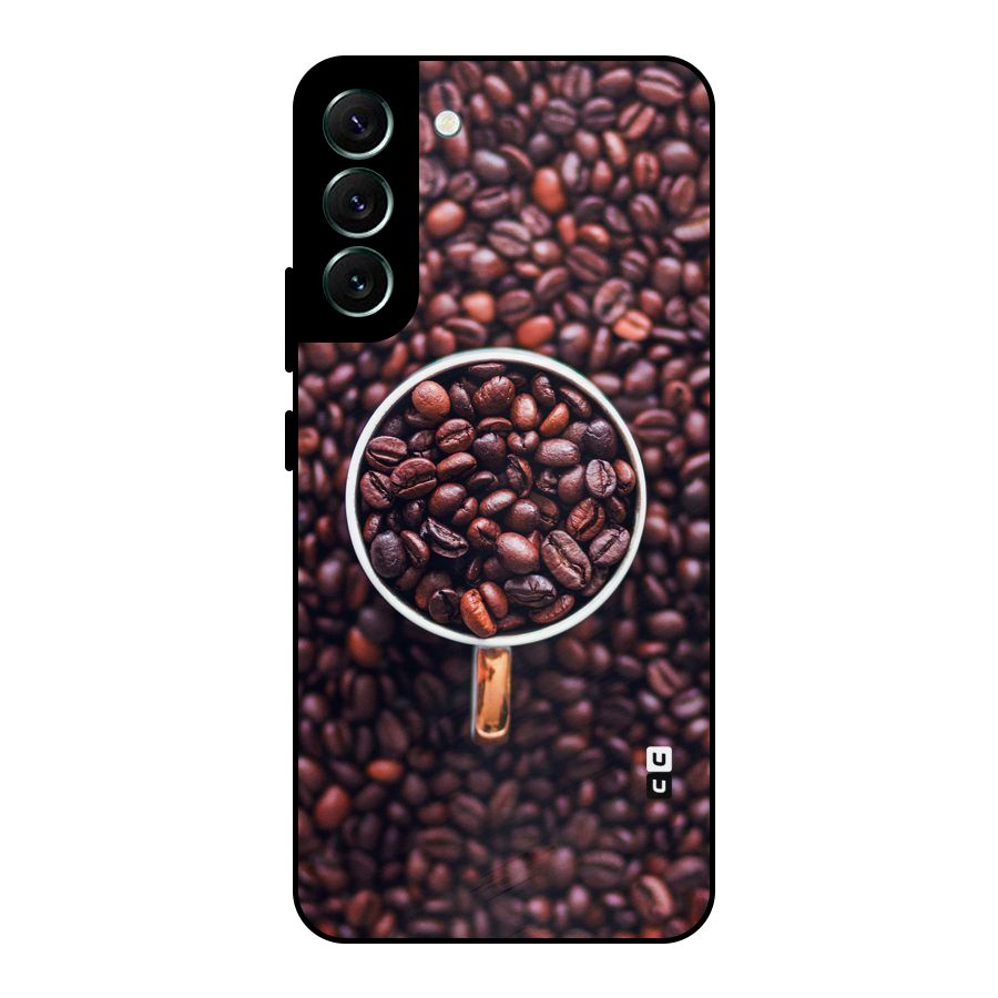 Focus Coffee Beans Metal Back Case for Galaxy S22 Plus 5G