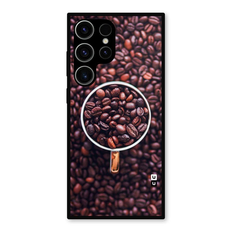 Focus Coffee Beans Metal Back Case for Galaxy S23 Ultra