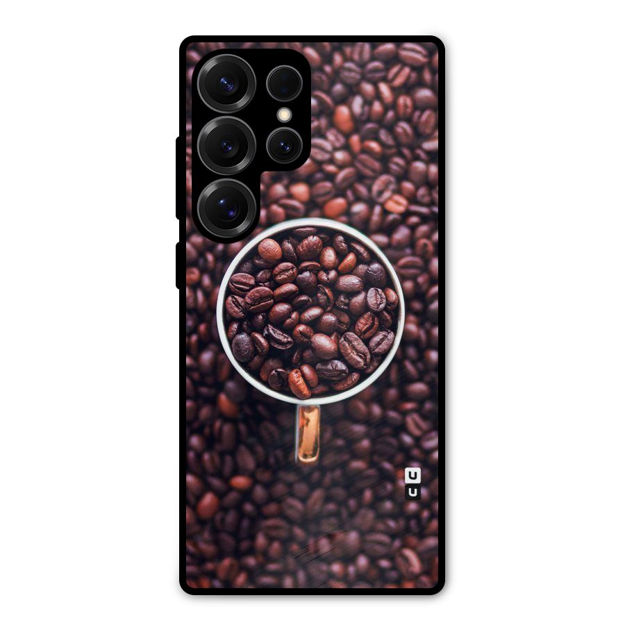 Focus Coffee Beans Metal Back Case for Galaxy S25 Ultra