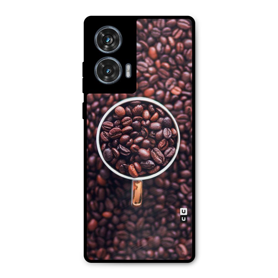 Focus Coffee Beans Metal Back Case for Motorola Edge 50 Fusion