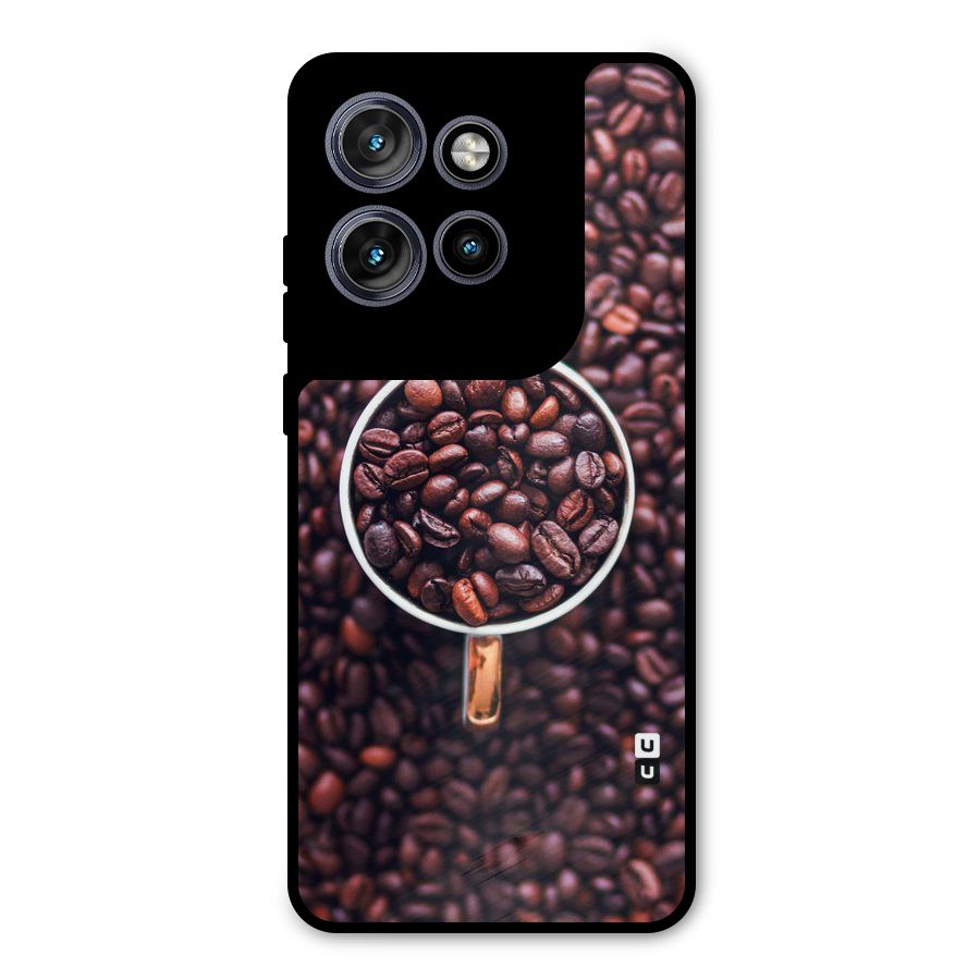 Focus Coffee Beans Metal Back Case for Motorola Edge 50 Neo