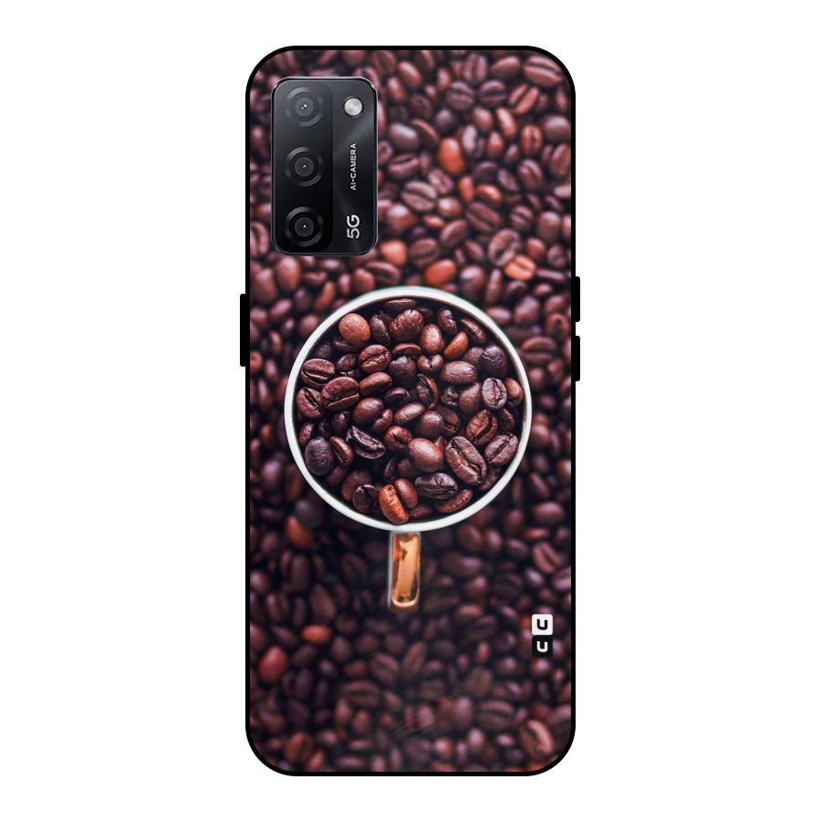 Focus Coffee Beans Metal Back Case for Oppo A53s 5G