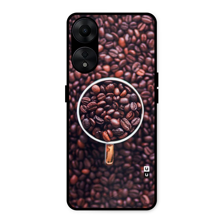 Focus Coffee Beans Metal Back Case for Oppo A78 5G