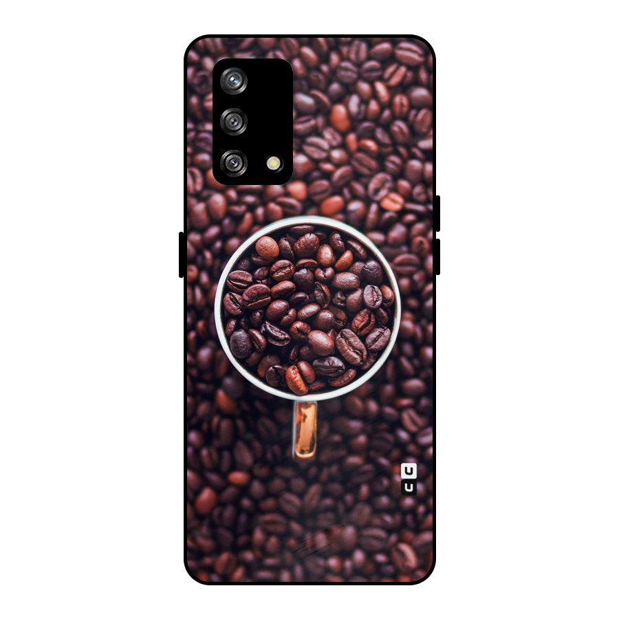 Focus Coffee Beans Metal Back Case for Oppo F19