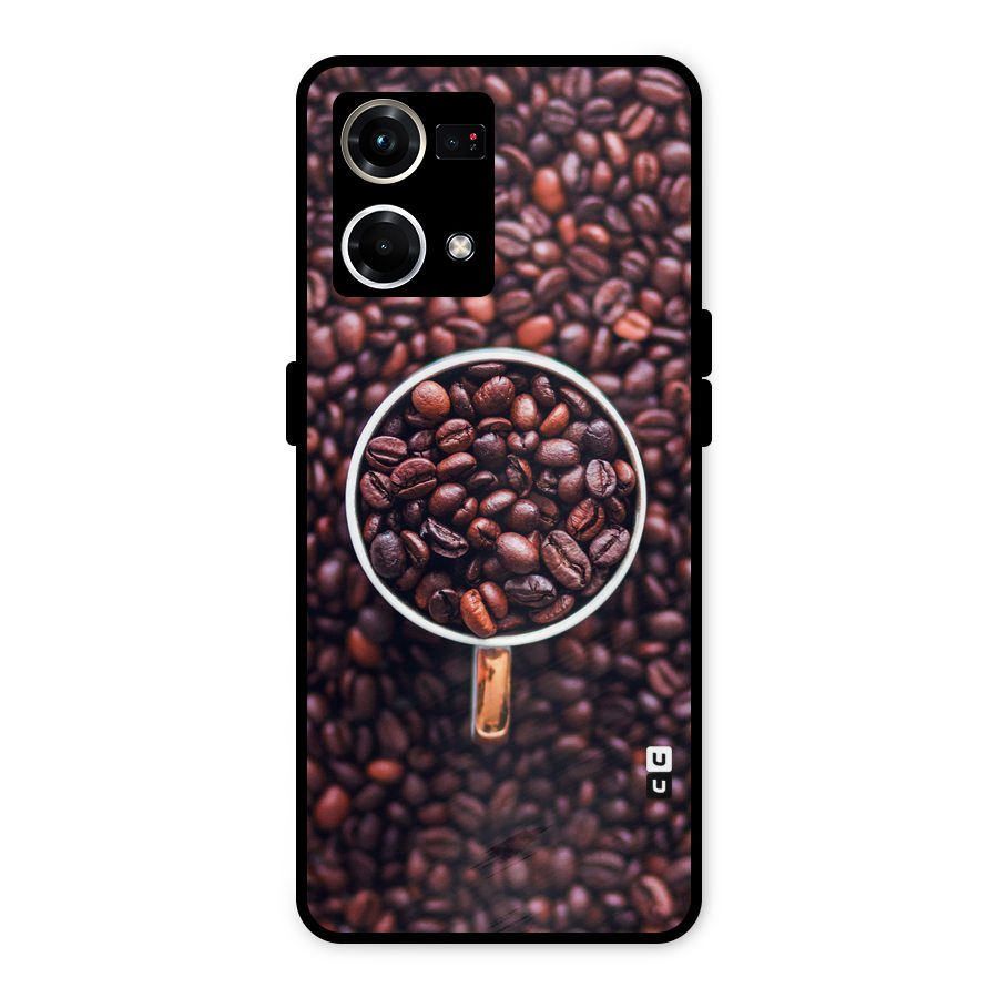 Focus Coffee Beans Metal Back Case for Oppo F21s Pro 4G