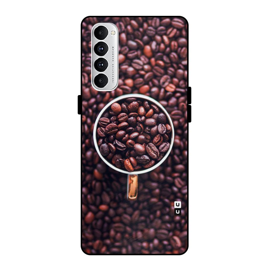 Focus Coffee Beans Metal Back Case for Oppo Reno4 Pro