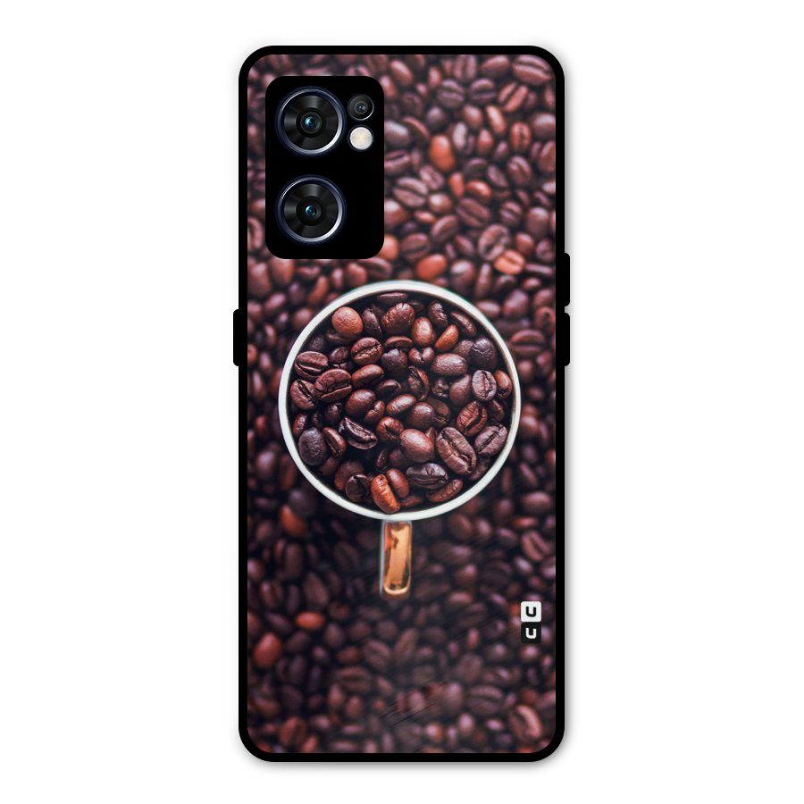Focus Coffee Beans Metal Back Case for Oppo Reno7 5G