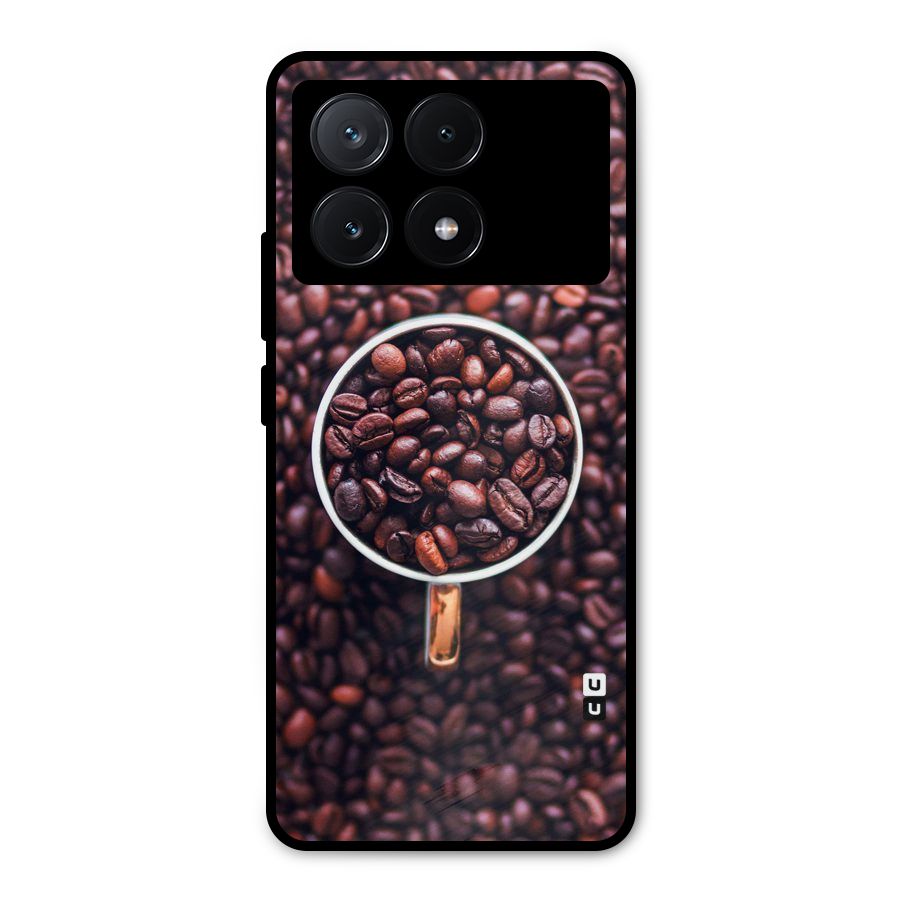 Focus Coffee Beans Metal Back Case for Poco X6 Pro