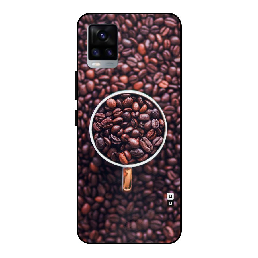 Focus Coffee Beans Metal Back Case for Vivo V20 2021