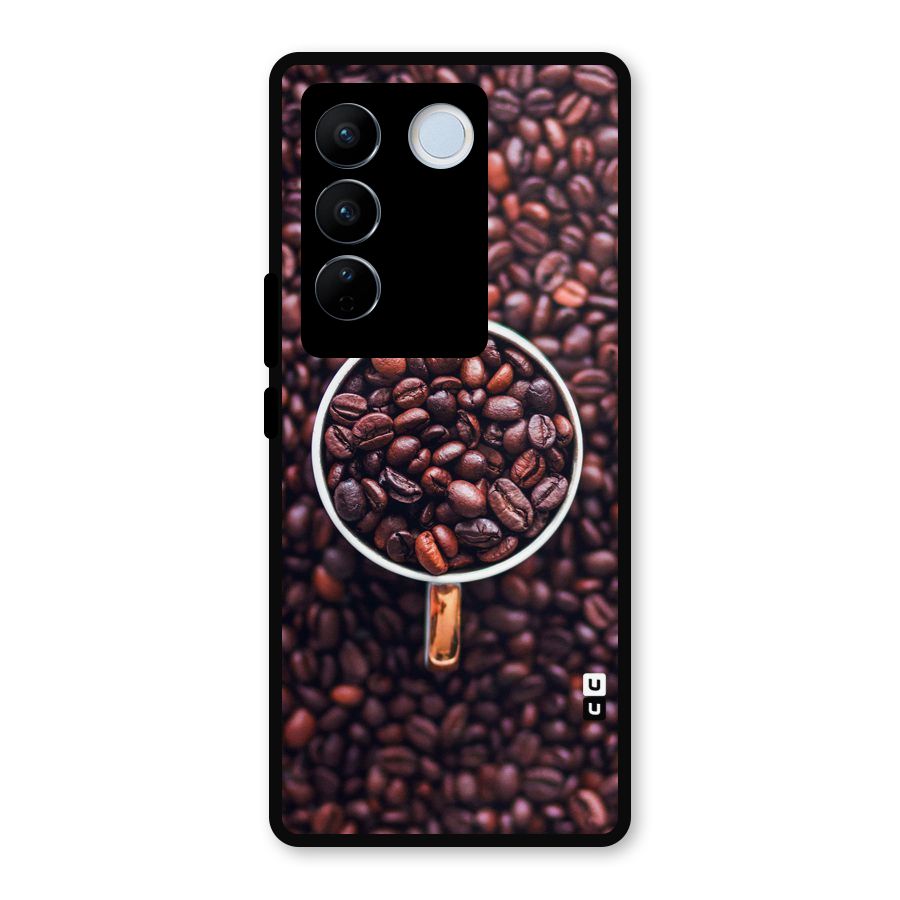 Focus Coffee Beans Metal Back Case for Vivo V27