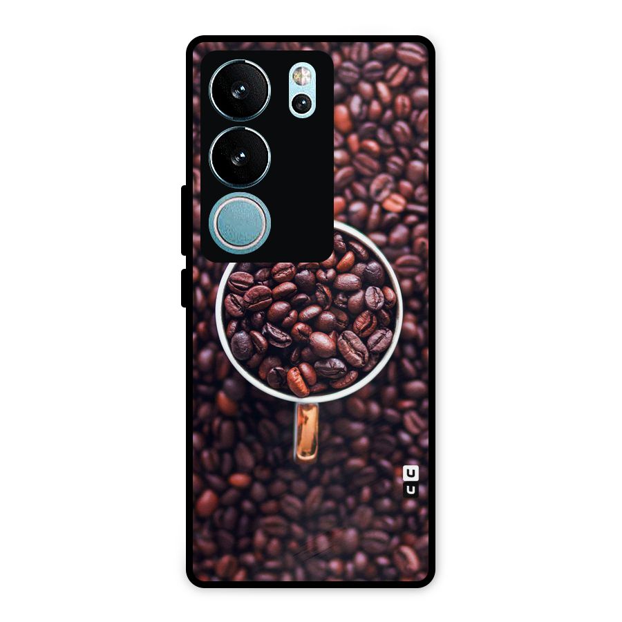Focus Coffee Beans Metal Back Case for Vivo V29 Pro