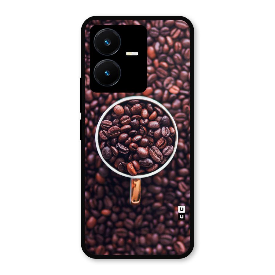 Focus Coffee Beans Metal Back Case for Vivo Y22
