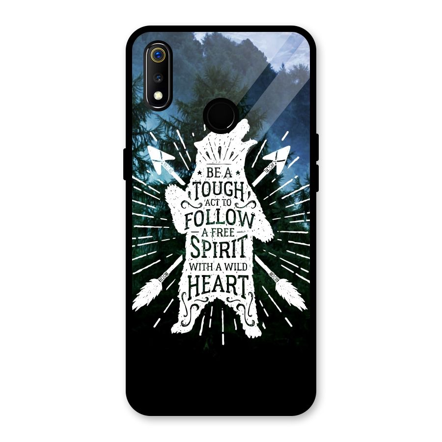 Follow Spirit Heart Glass Back Case for Realme 3i