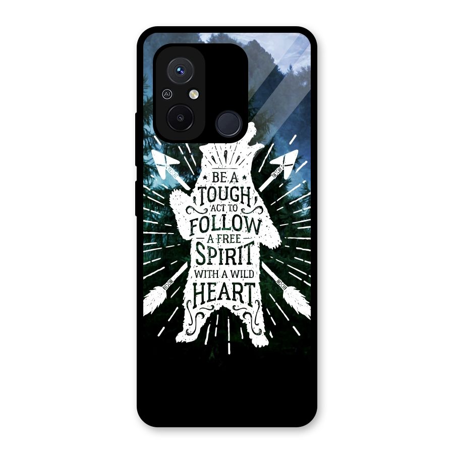 Follow Spirit Heart Glass Back Case for Redmi 12C