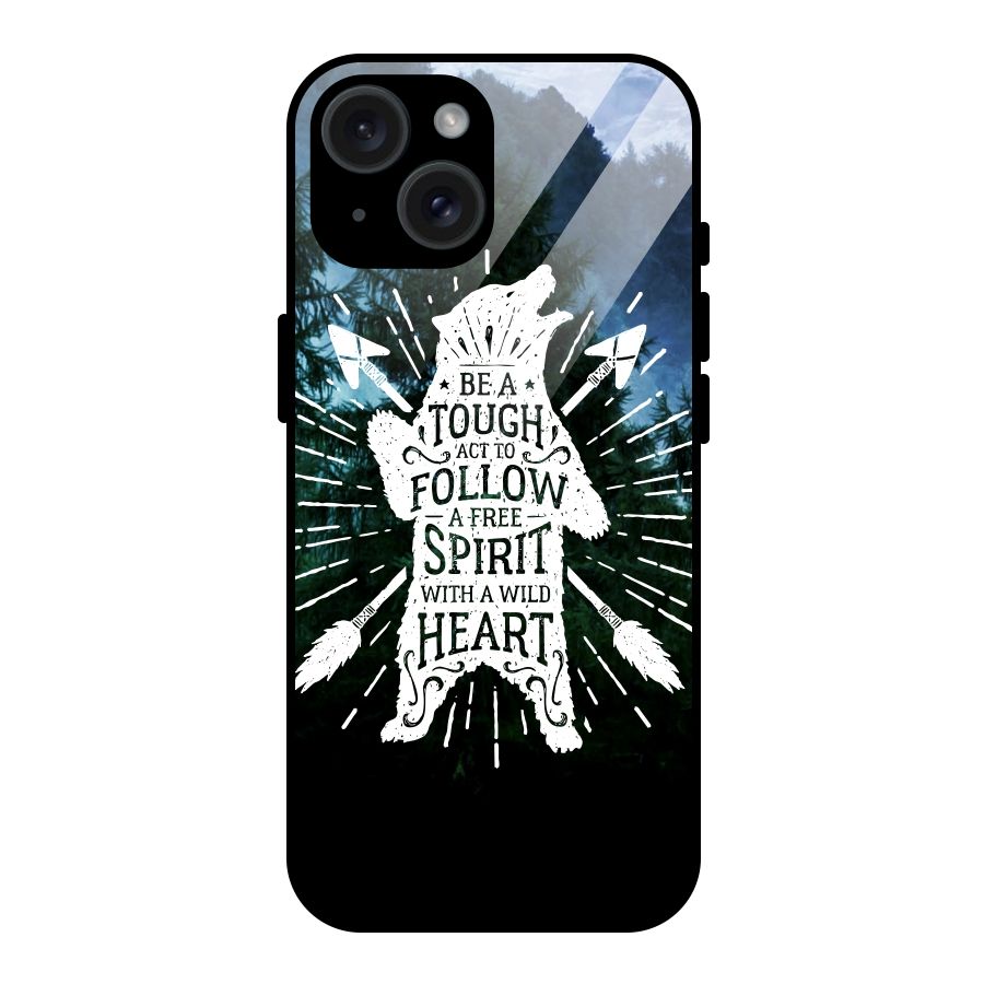 Follow Spirit Heart Glass Back Case for iPhone 15