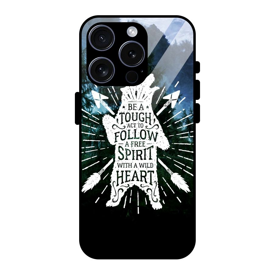 Follow Spirit Heart Glass Back Case for iPhone 15 Pro
