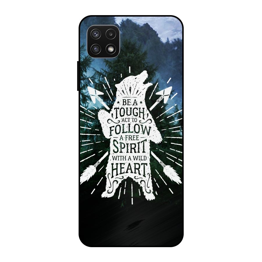 Follow Spirit Heart Metal Back Case for Galaxy A22 5G