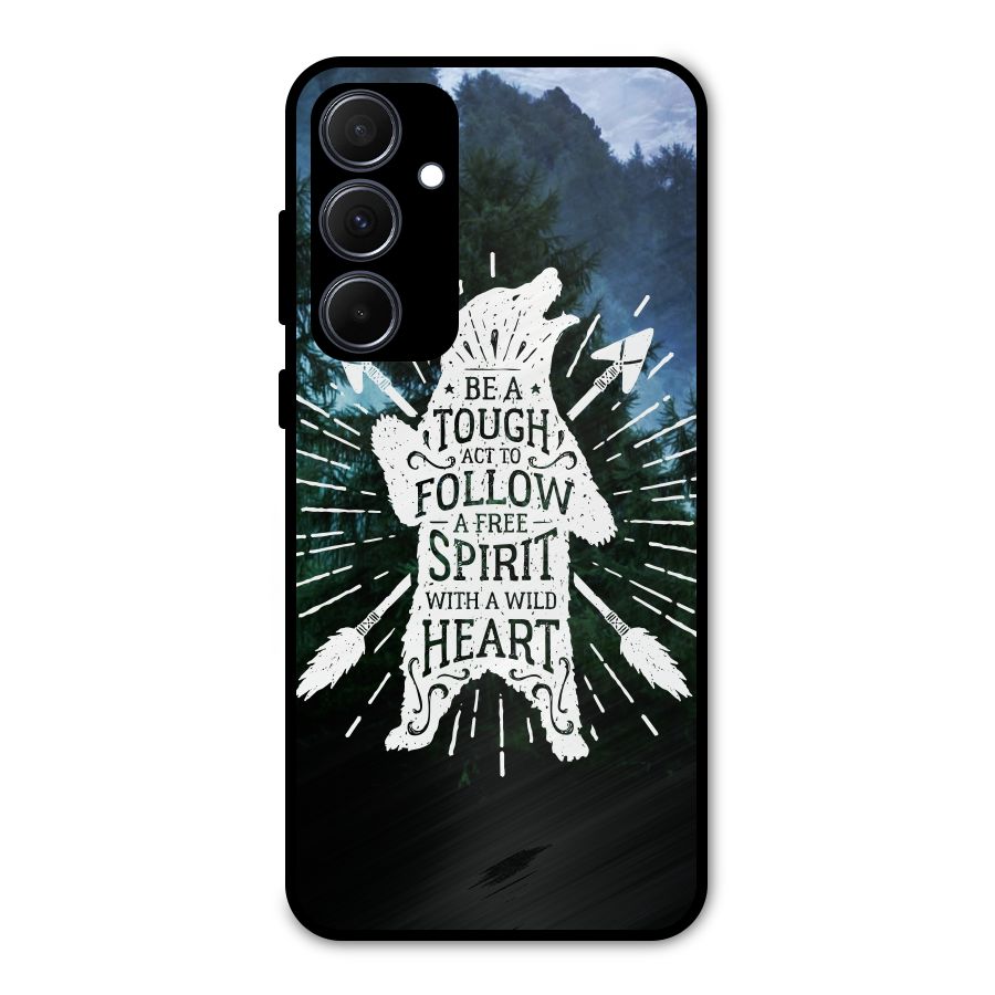 Follow Spirit Heart Metal Back Case for Galaxy A35