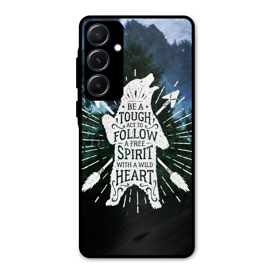Follow Spirit Heart Metal Back Case for Galaxy A55