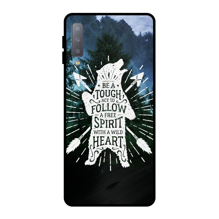 Follow Spirit Heart Metal Back Case for Galaxy A7 (2018)