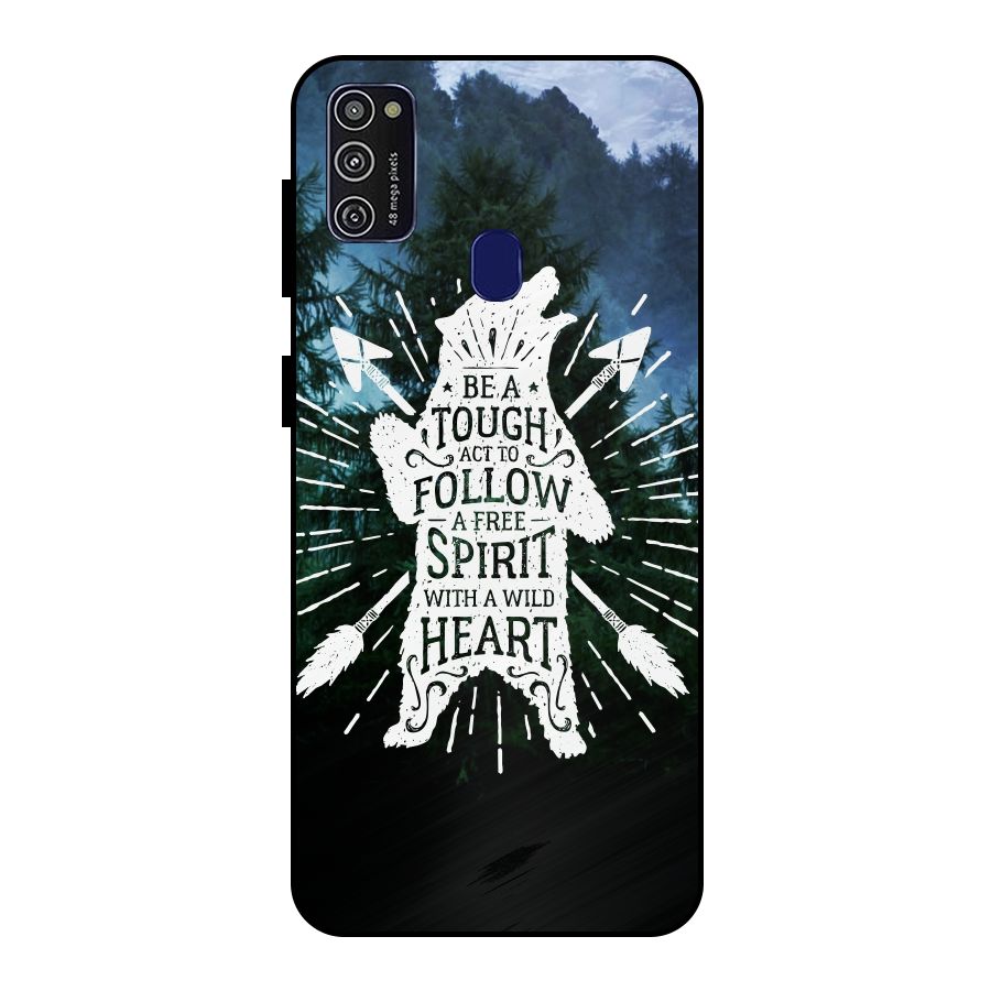 Follow Spirit Heart Metal Back Case for Galaxy M21