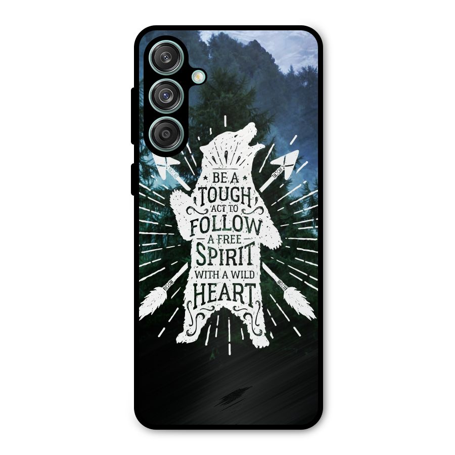 Follow Spirit Heart Metal Back Case for Galaxy M55 5G