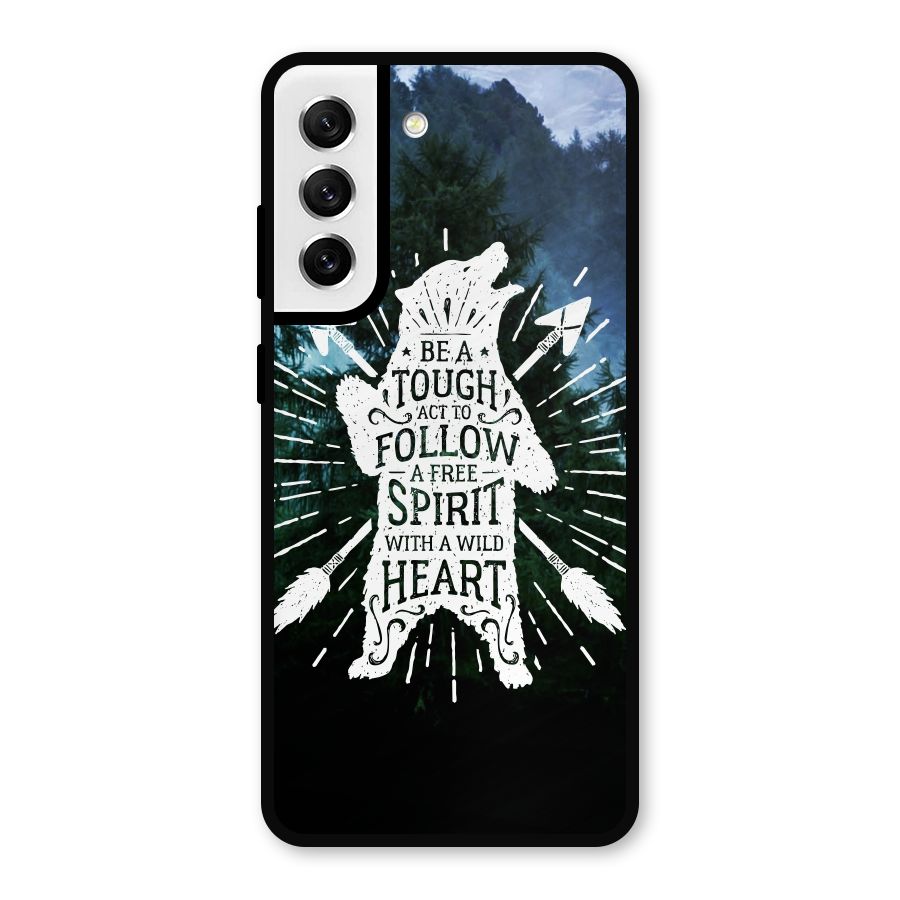 Follow Spirit Heart Metal Back Case for Galaxy S21 FE 5G