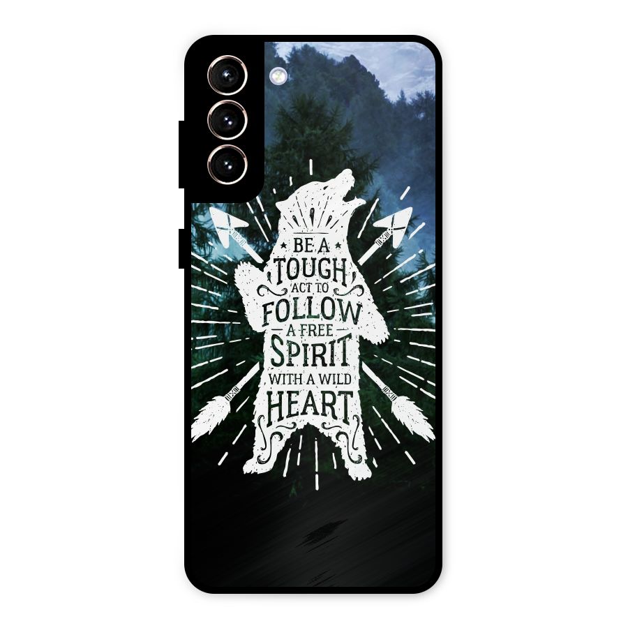 Follow Spirit Heart Metal Back Case for Galaxy S21 Plus