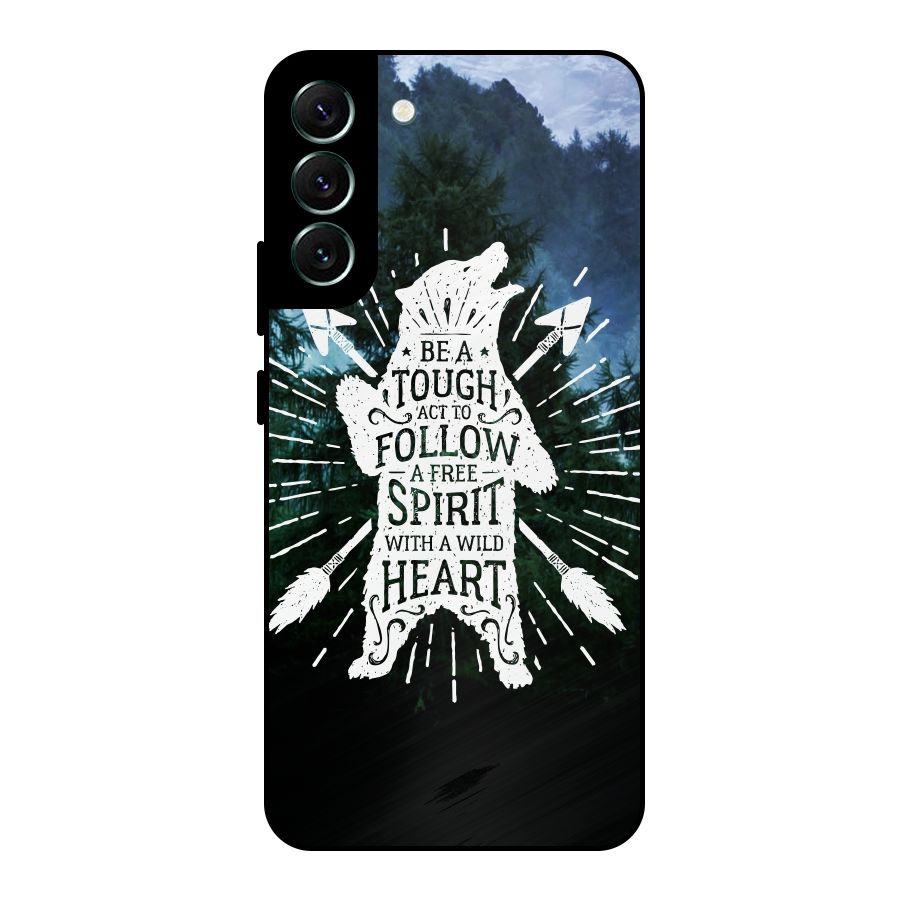 Follow Spirit Heart Metal Back Case for Galaxy S22 Plus 5G