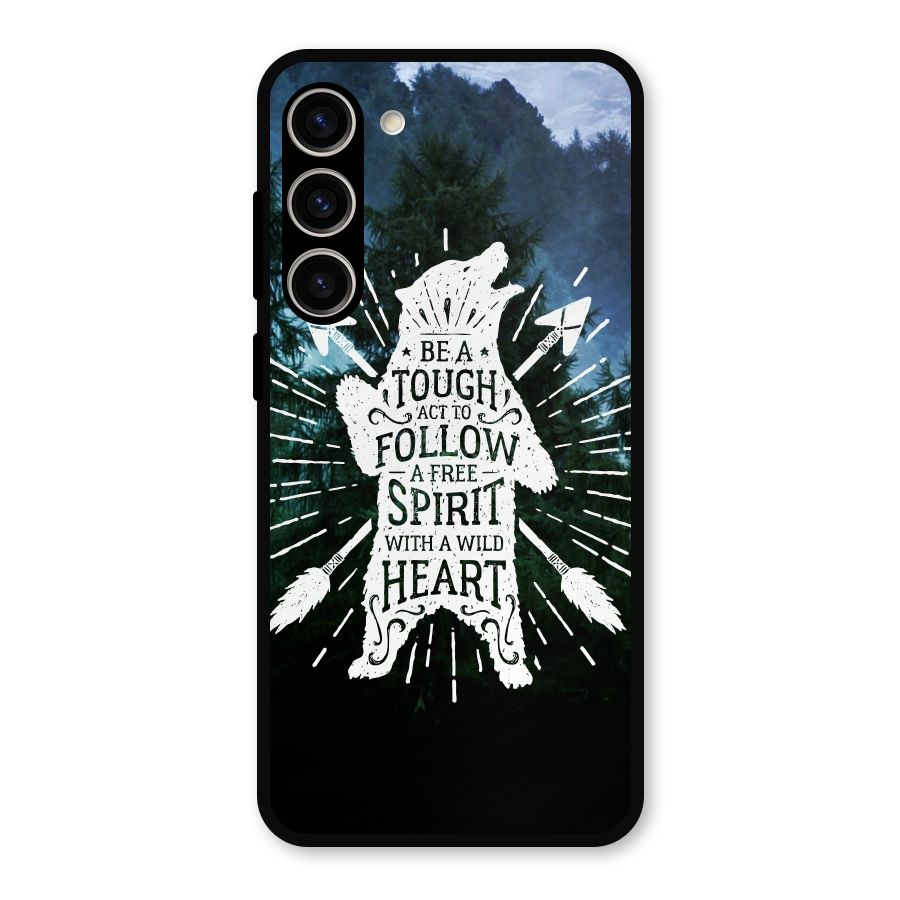 Follow Spirit Heart Metal Back Case for Galaxy S23 Plus