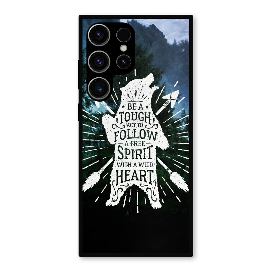 Follow Spirit Heart Metal Back Case for Galaxy S23 Ultra