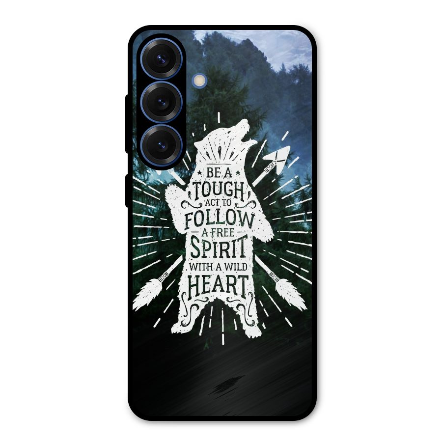 Follow Spirit Heart Metal Back Case for Galaxy S25