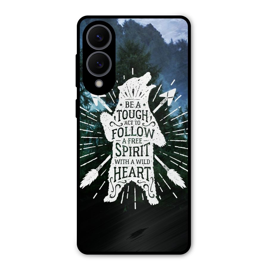 Follow Spirit Heart Metal Back Case for Galaxy S25 Edge