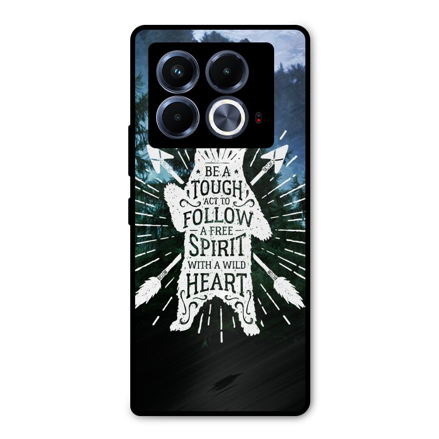 Follow Spirit Heart Metal Back Case for Infinix Note 40 5G