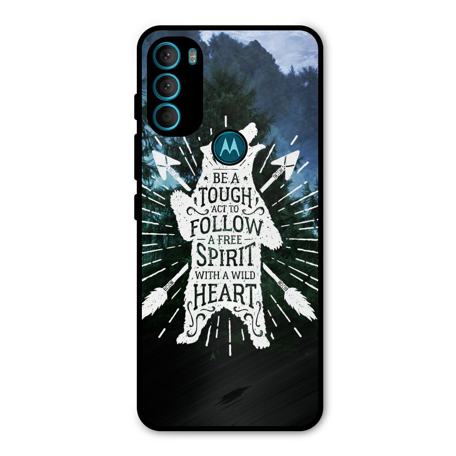Follow Spirit Heart Metal Back Case for Moto G71 5G